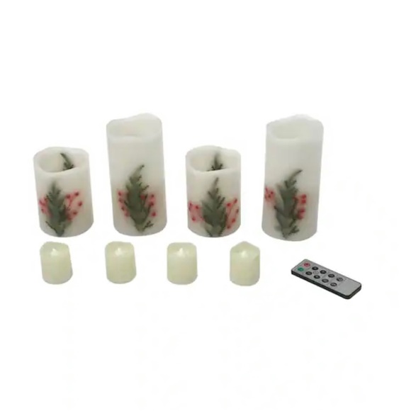 LED Christmas Tree & Berries Pillar/Votive Set - Picture 5 of 7